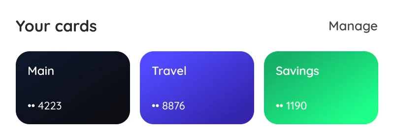 Your cards widget